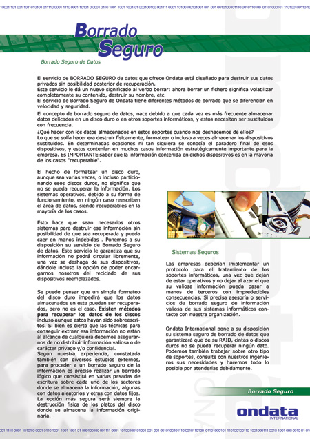 Cat�logo de servicios: borrado seguro