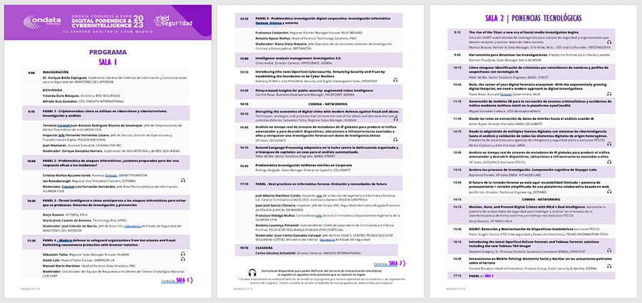Miniatura clickable de la agenda del congreso